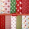 10 Pieces 20x20inch Christmas Fabric Squares Christmas Cotton Quilting Fabric Christmas Fat Quarters by The Yard Snowflake Print Red Green Precut Patchwork Fabric for DIY Xmas Sewing Crafting
